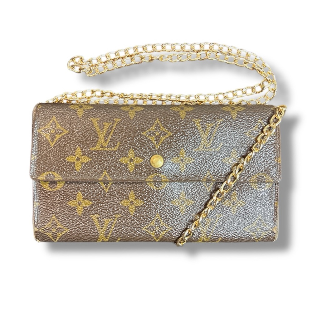 Vintage Louis Vuitton Monogram Porte-Trésor Long Wallet w/ Chain WOC